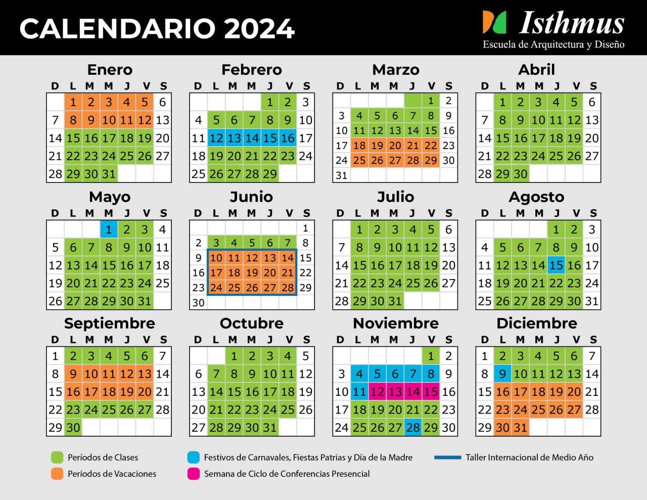 Calendario Isthmus